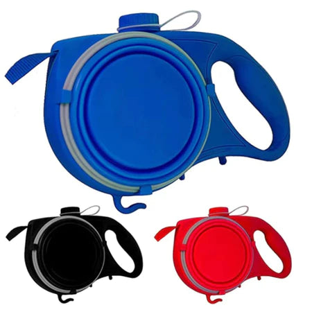 Coleira de pet 5 em 1 (ÁGUA,SACOLA,GUIA,RAÇÃO,GANCHO)